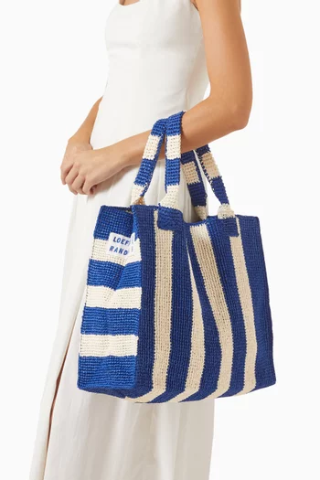 Large Sol Crochet Beach Bag in Raffia
