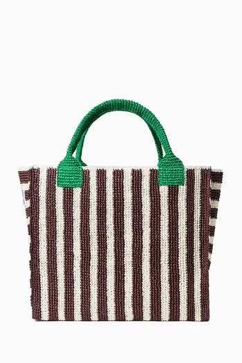 Large Sol Crochet Beach Bag in Raffia
