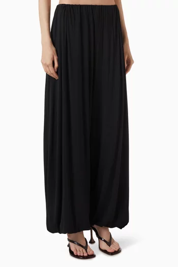 بنطال اوليف واسع الساقين مودال جيرسيه