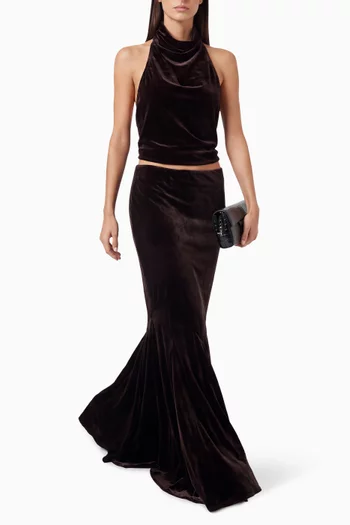 Kate Maxi Skirt in Silk Velvet