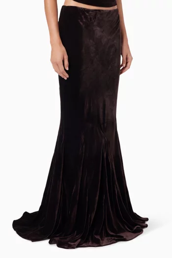 Kate Maxi Skirt in Silk Velvet