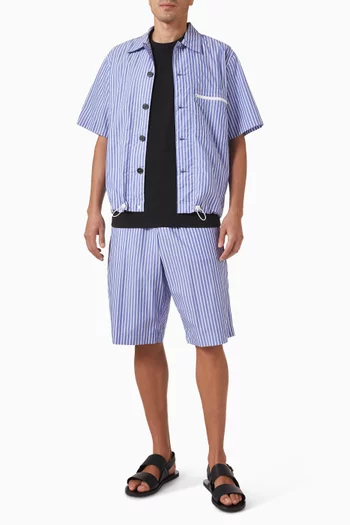Vacation Striped Wide-leg Shorts