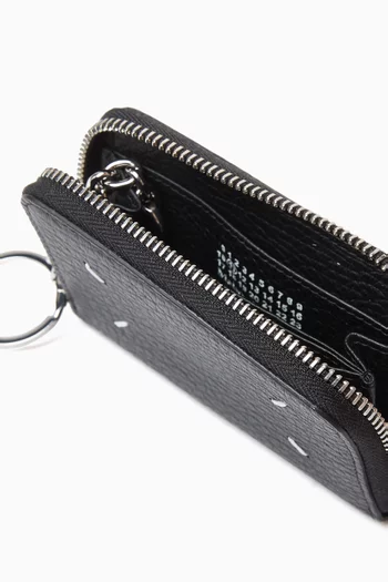 Four Stitches Zip Coinholder in Leather