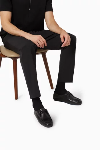 Hood Lace-up Shoes in Leather