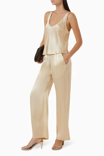 U Tank Top in Silk-satin