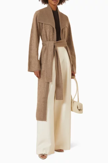 Edina Longline Wrap Duster Coat in Cashmere