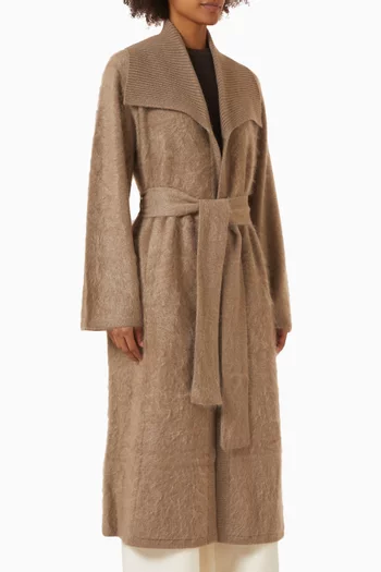 Edina Longline Wrap Duster Coat in Cashmere