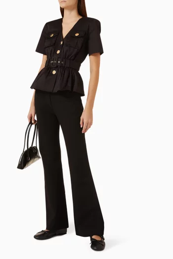 بنطال جايا بقصة واسعة قماش بونتي
