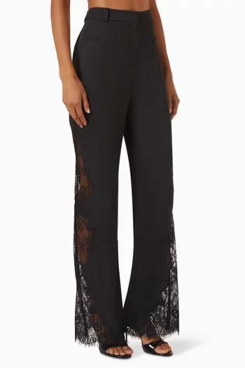 Priya Lace-panel Flared Pants in Viscose
