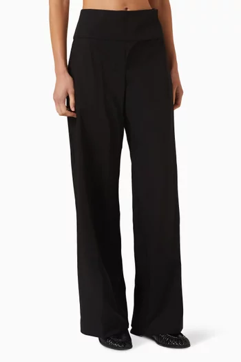 Wide-waistband Pants in Wool