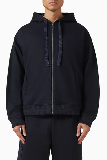 Zig Zag Zip-up Hoodie in Cotton