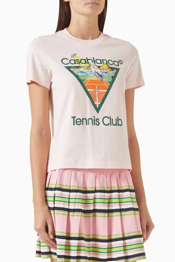 تي شيرت بطبعة Tennis Club قطن عضوي