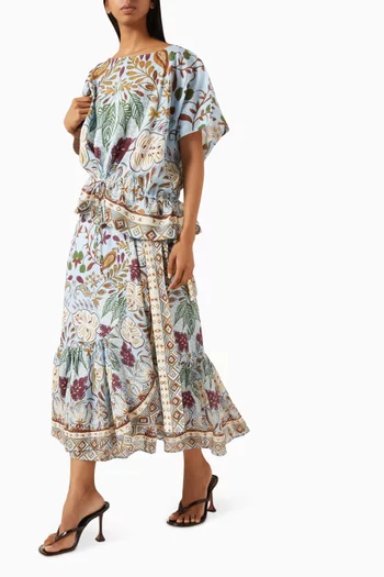 Teresa Midi Skirt in Ramie