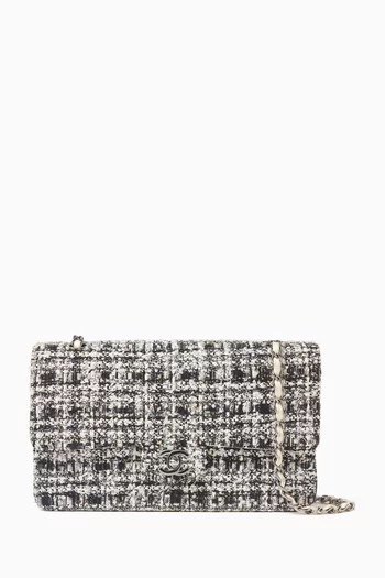 2000s Medium Double-flap Shoulder Bag in Tweed