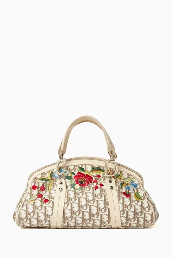 2000s Floral Diorissimo Detective Top-handle Bag in Monogram Canvas & Leather