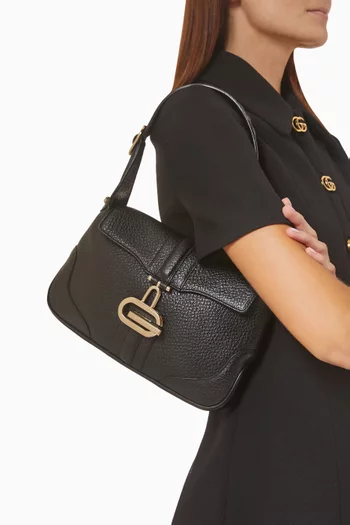 حقيبة كتف جونكو صغيرة من الألفينيات جلد حبيبي