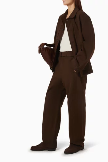 Twisted Belted Pants in Dyed Heavy Broken Twill