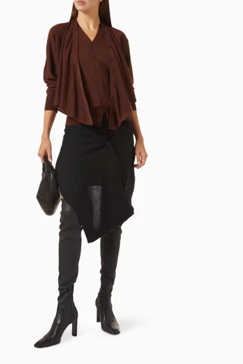 Trompe-l'Œil Cardigan in Wool-blend