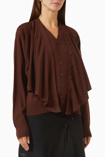 Trompe-l'Œil Cardigan in Wool-blend