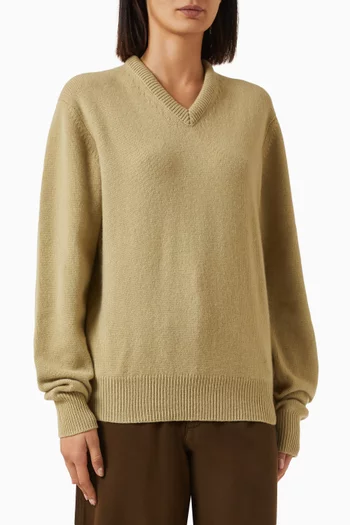 V-neck Sweater in Cashmere