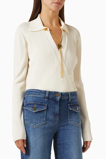 Jewel Chain Bodysuit in Viscose-blend