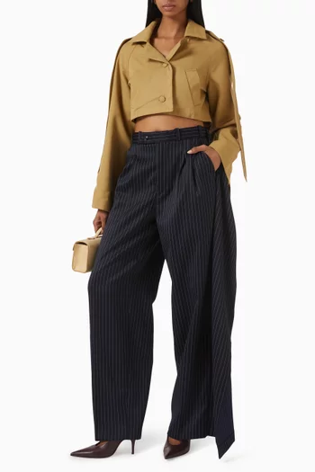 Tailored Panel Pants in Wool Blend