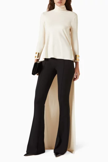 Turtleneck Top in Shiny Jersey