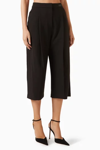 Crop Wide-leg Pants in Crepe