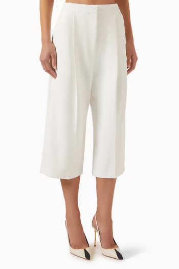 Crop Wide-leg Pants in Crepe