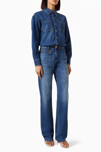 Jewellery Lock Jumpsuit in Denim