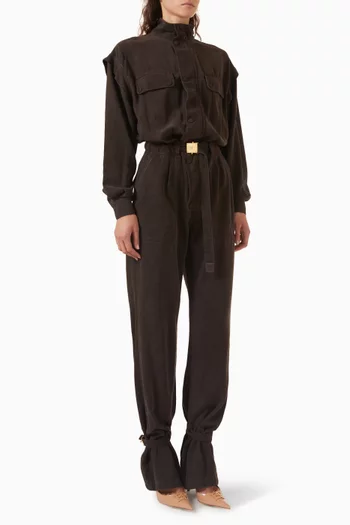 Belted Jumpsuit in Denim