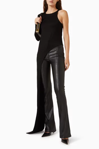 Flared-leg Pants in Eco Leather
