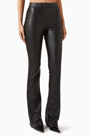 Flared-leg Pants in Eco Leather