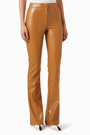 Flared-leg Pants in Eco Leather