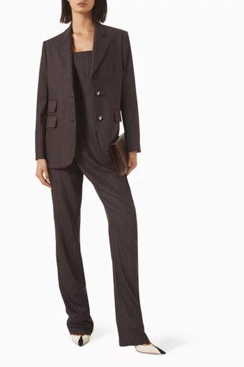 Pinstripe Jumpsuit in Wool