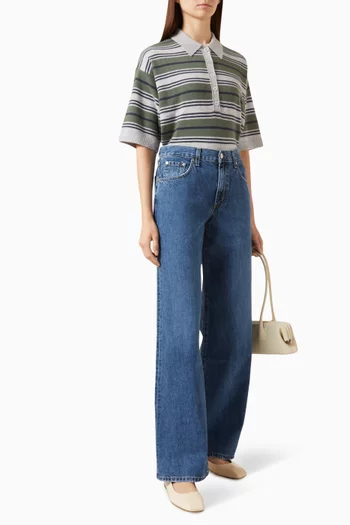 Striped Polo Sweater in Cashmere