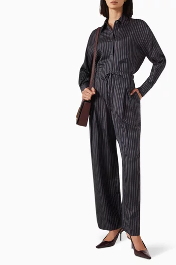 PJ Striped Wide-leg Pants in Silk