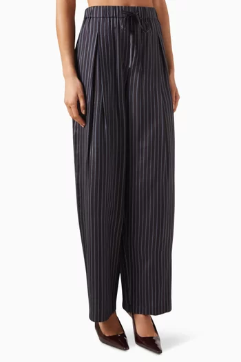 PJ Striped Wide-leg Pants in Silk