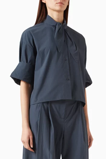 Tie One On Shirt in Cotton Poplin