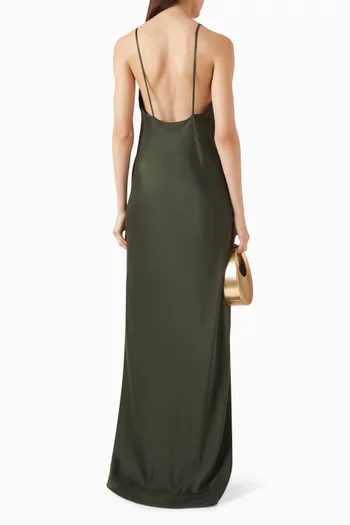 Scoop Back Slip Maxi Dress in Stretch Superwashed Silk
