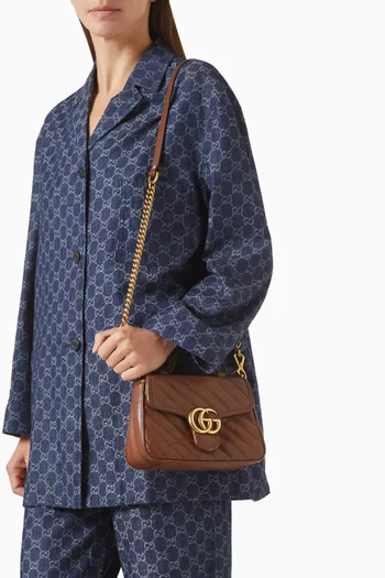 Mini GG Marmont Top-handle Bag in Matelassé Leather