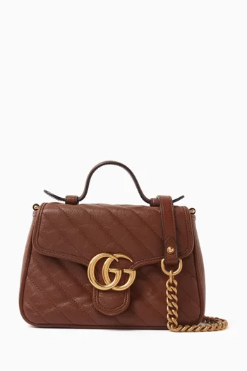 Mini GG Marmont Top-handle Bag in Matelassé Leather