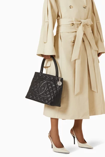 Medallion Tote Bag in Caviar Leather