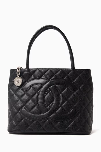 Medallion Tote Bag in Caviar Leather