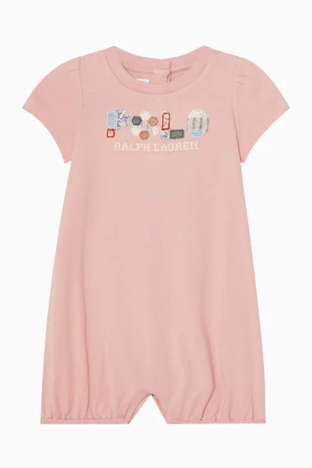 Graphic Romper in Cotton Jersey