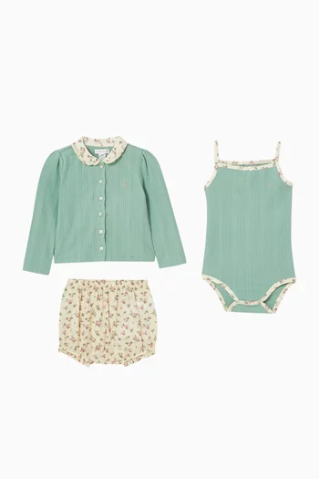 3-piece Cardigan, Shorts & Bodysuit Set