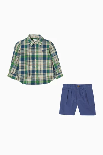Checked  Shirt & Shorts Set