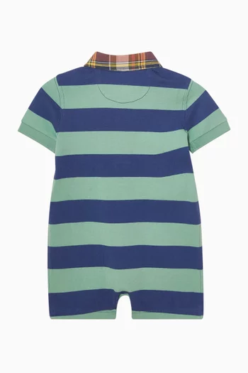 Striped Polo Romper in Cotton