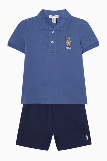 Embroidered Pony Sweat Shorts in Cotton
