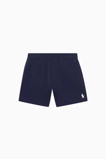 Embroidered Pony Sweat Shorts in Cotton